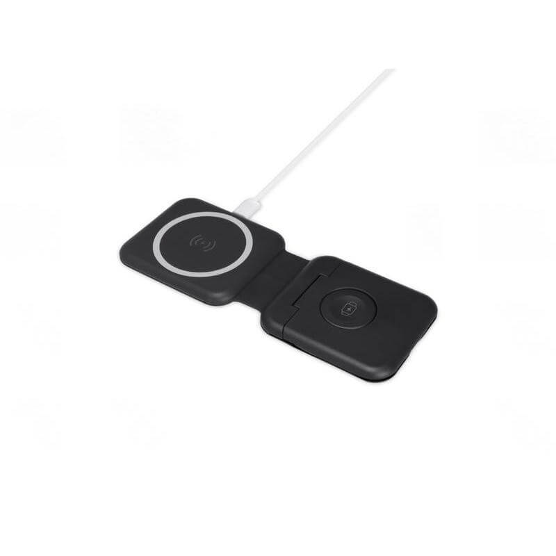 TURIN - @memorii Foldable 2-in-1 Wireless Charger and Multicable Set - Black